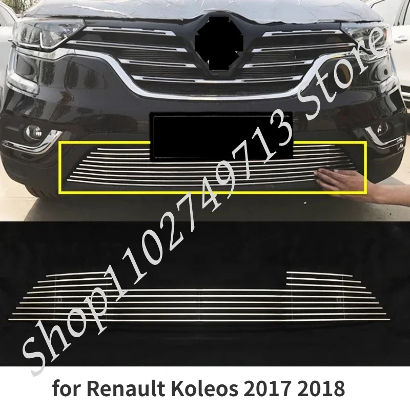 

Для Renault Koleos 2017 2018, крышка кузова автомобиля, отделка из нержавеющей стали, передняя решетка гриля, круглая рамка, лампа