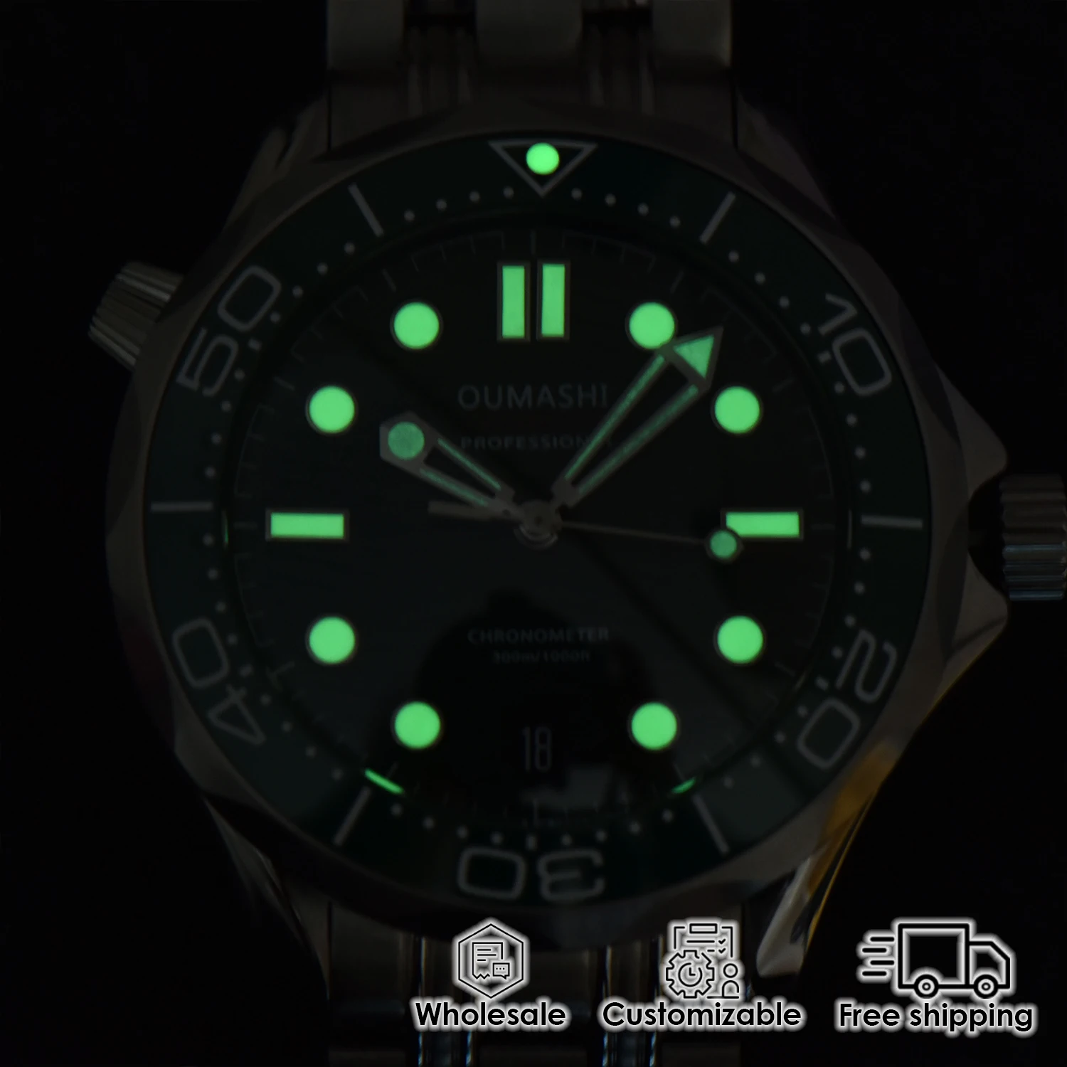 ساعة غوص 42 ملم للرجال NH35 حركة أوتوماتيكية ساعة ميكانيكية زجاج الياقوت حزام من الفولاذ المقاوم للصدأ ساعة عمل مقاومة للماء