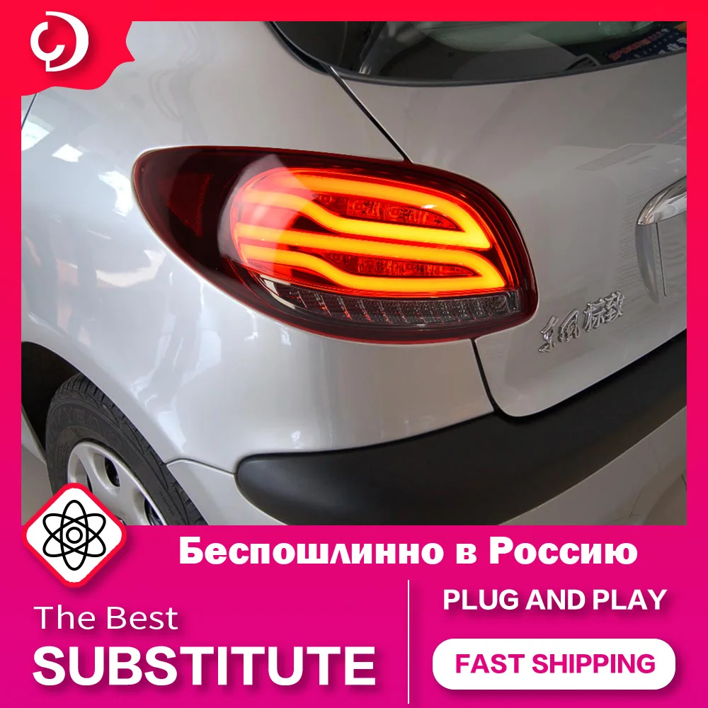 AKD Car Styling Taillights for  Peugeot 206 207 206C 2004-2008 LED Taillights DRL Running Turn Signal Brake Light Accessories