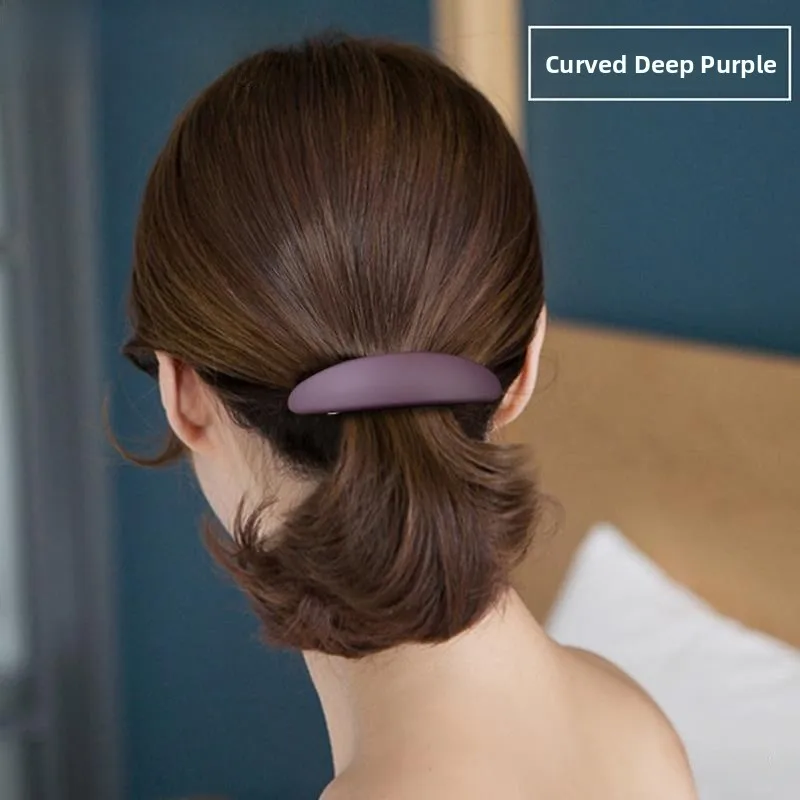 

Low Ponytail Hair Clip Women's Short Hair Suitable Simple Pure Color Matte Spring Back of Head Arc Shaped Hair Card