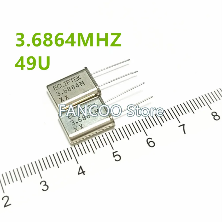 50PCS 3.6864M 3.6864MHZ 3.6864 HC-49U NEW QUARTZ CRYSTAL RESONATOR 49U HC49U