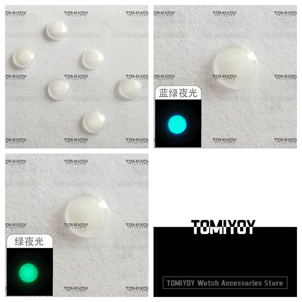 

2.0MM Green Blue Luminous Sapphire Glass Pearl No Support Repair Parts Accessories Fit For RLX SUB116610 16613 watches ﻿