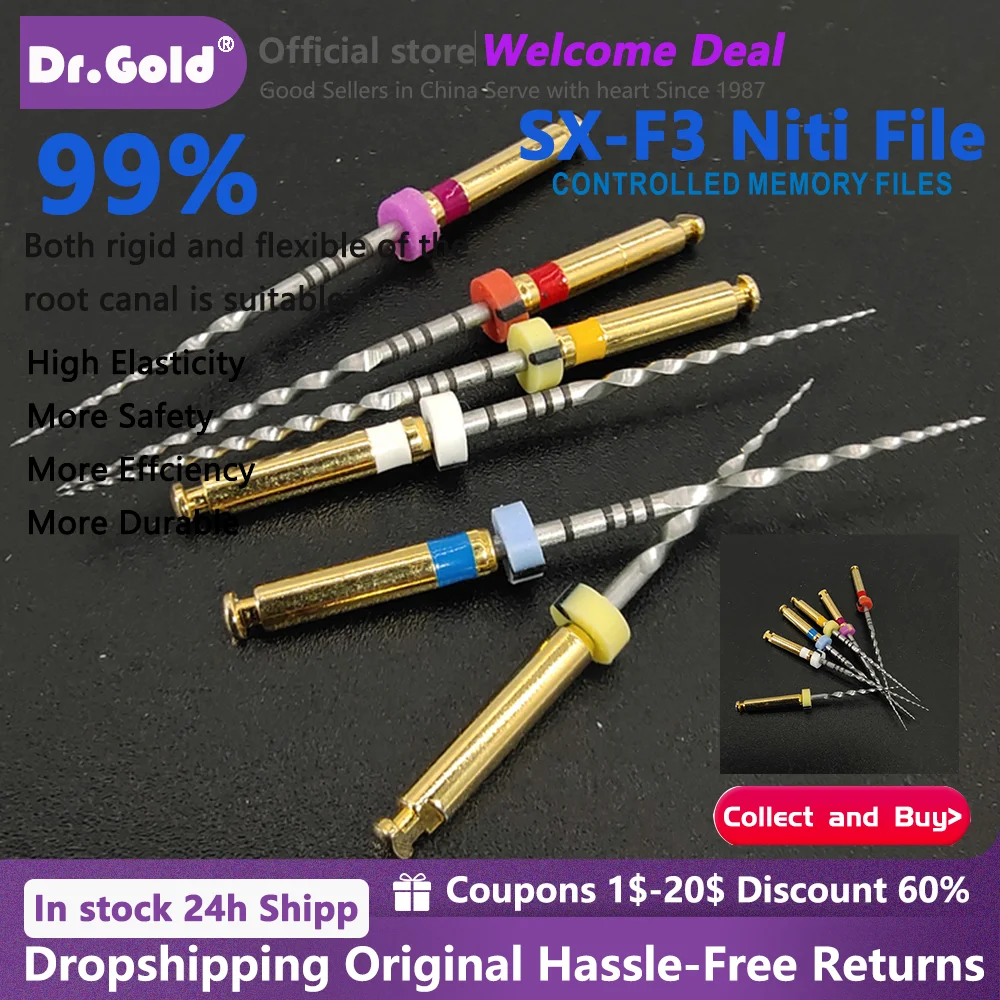 

Стоматологический суперэластичный эндодонтический файл с конусом корневых каналов, эндодонтический файл, вращающийся файл с тепловой активацией, гибкие стоматологические инструменты SX-F3 F4