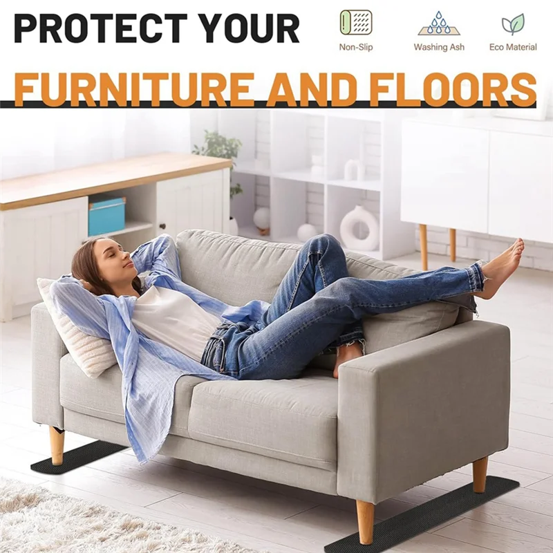 

4 PCS 30Inch Non Slip Furniture Rail Pads For Hardwood Floors And Other Types Of Floors, Keeping Recliners, Sofas