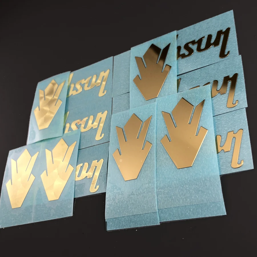 0.1 mm Thickness Crown Metal Guitar Logo Decal Rub On Sticker Self-Adhesive 3 Sets in One Parcel