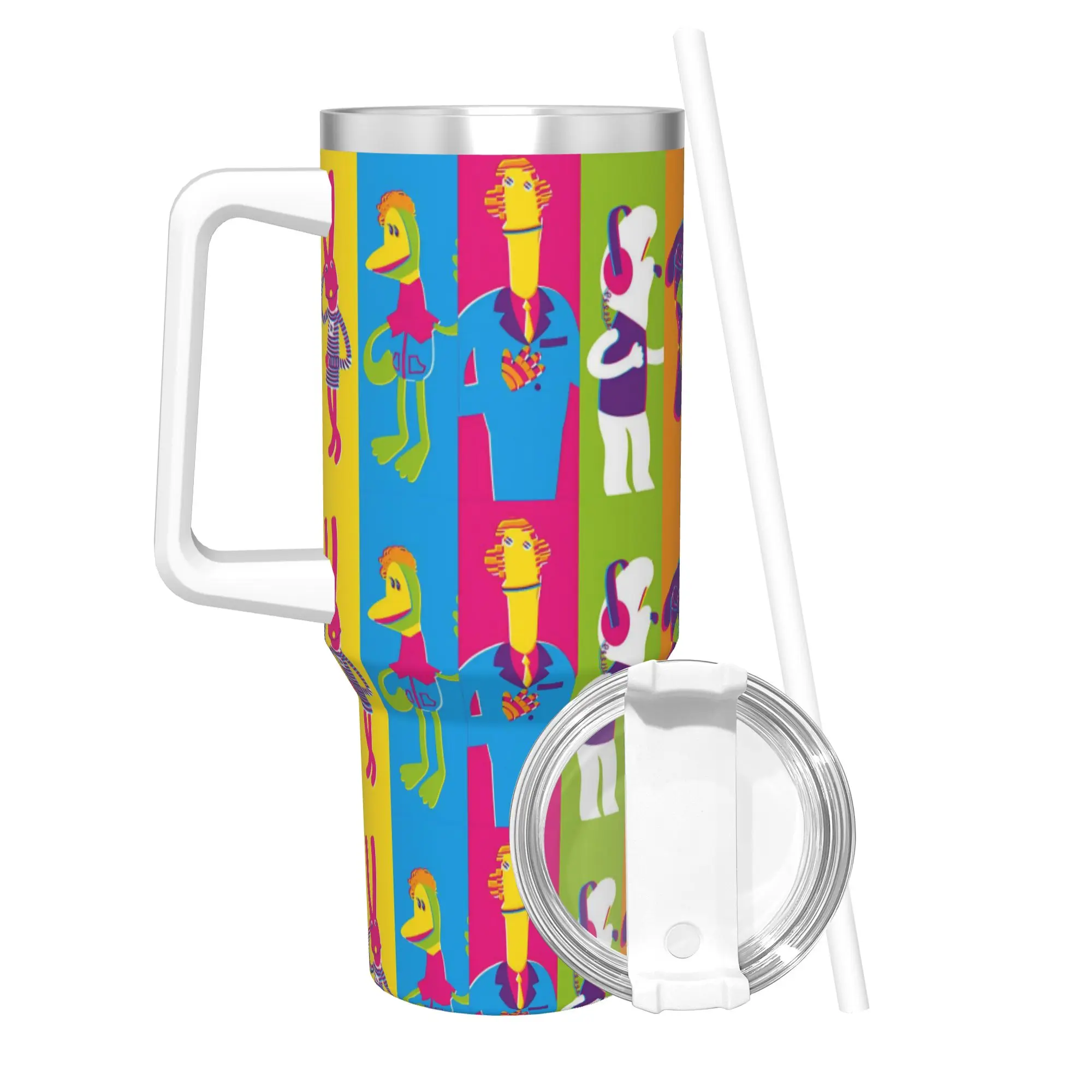 

Термокружка 31 Minutos с соломинками, 31 Minutes Chilean Comedy, из нержавеющей стали, для горячих и холодных напитков, 40 унций