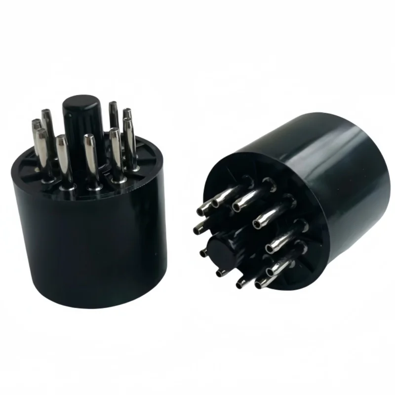 Ampmart-enchufe de tubo de vacío negro S11AES, enchufes de tubo electrónico de 11 pines, Base de tubo de baquelita verde, 1 Uds., negro