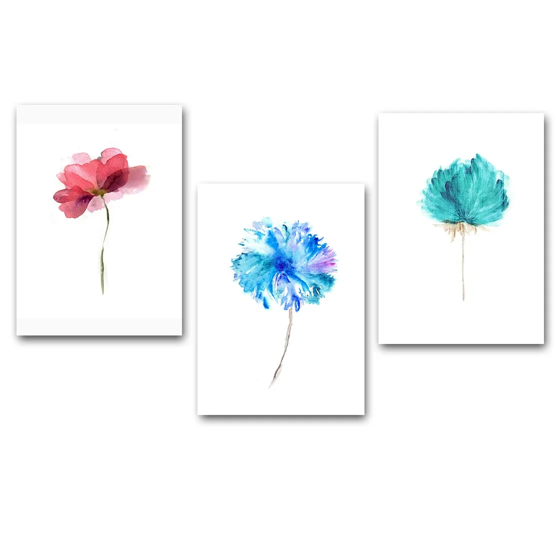 

Watercolor Plant Flower Canvas Poster Minimalist Art Canvas Wall Picture Print Modern Home Room Decoration