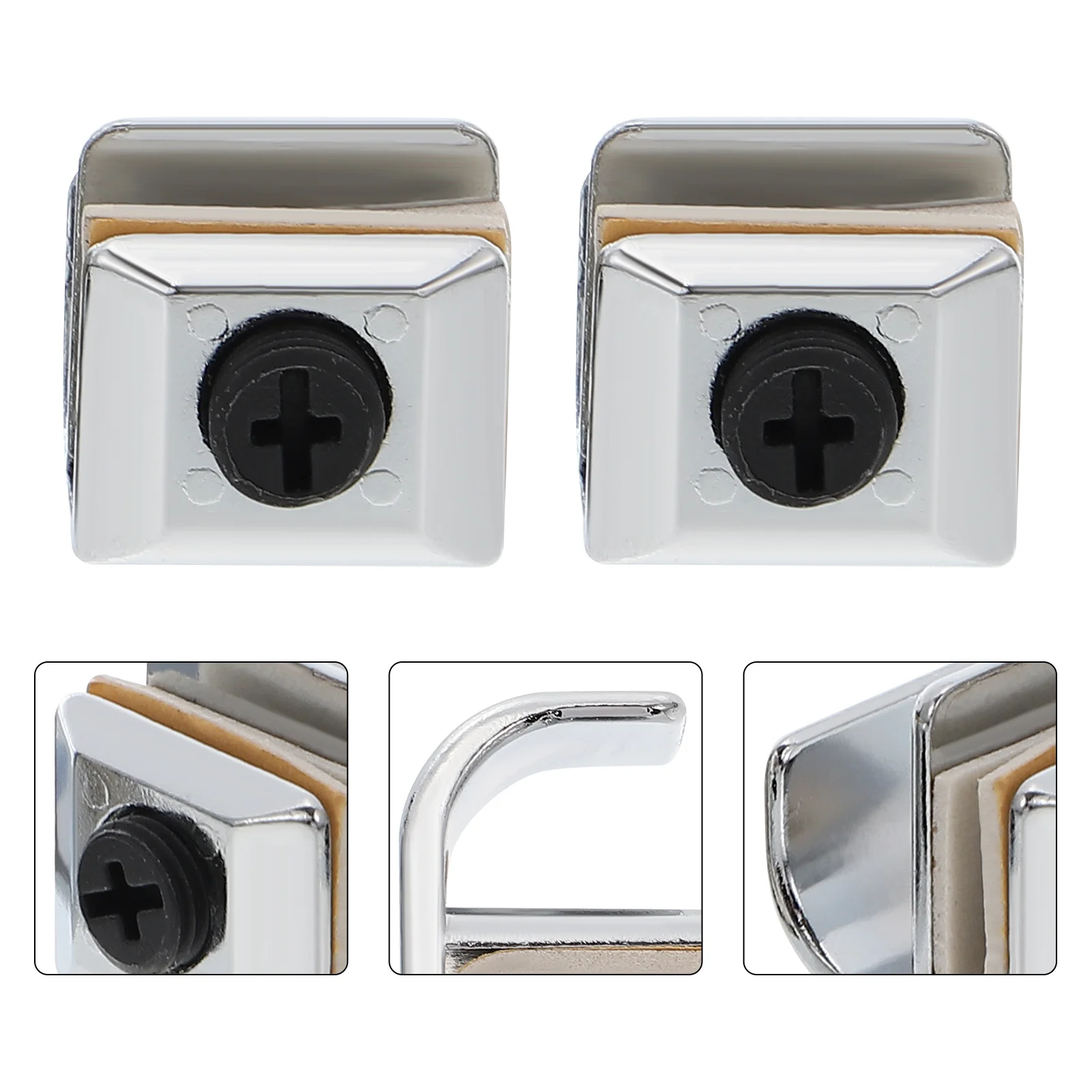 

4Pcs Punch Free Glass Door Handle Zinc Alloy No Drilling Mounting for 3-5Mm Glass Modern Non-Slip Cabinet Shower Door Pulls