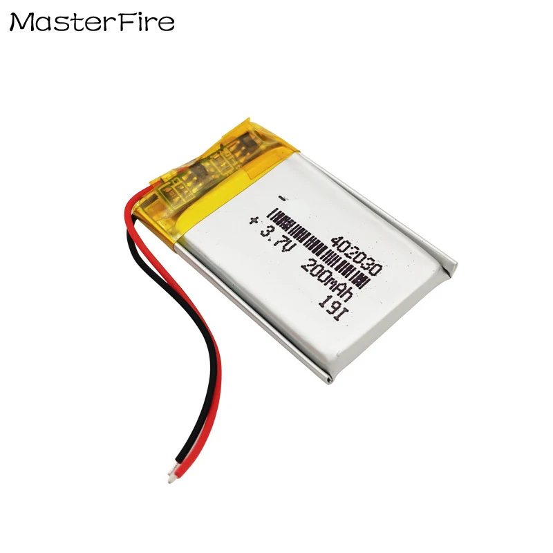 

402030 200mah 3.7V Lithium Polymer Battery For Bluetooth Headset Laser Pointer Nightlight Rechargeable Li-polymer Batteries Cell