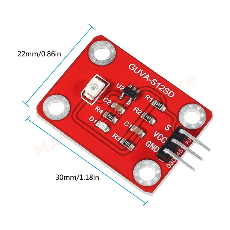 4pcs UV Sensor 240-370nm GUVA-S12SD/CJMCU-GUVA-S12SD Pin Header Interface Solar Ultraviolet Intensity Sensor