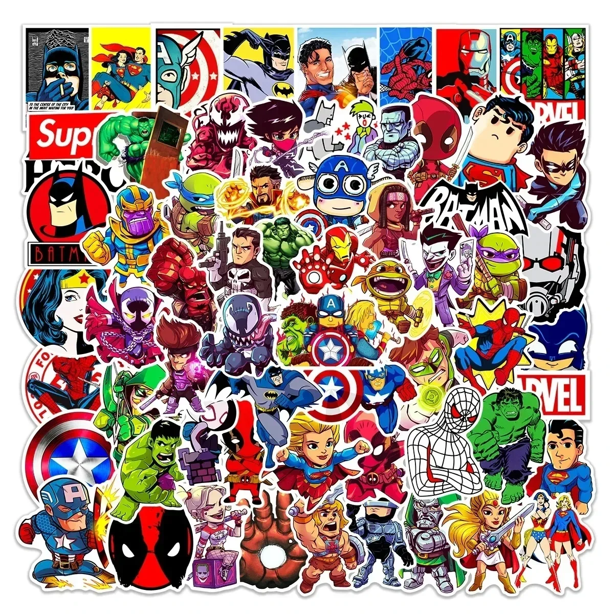 50/100/200 Stuks Marvel leuke superheld anime stickers Avengers notebook skateboard motorfiets waterdichte stickers kinderspeelgoed