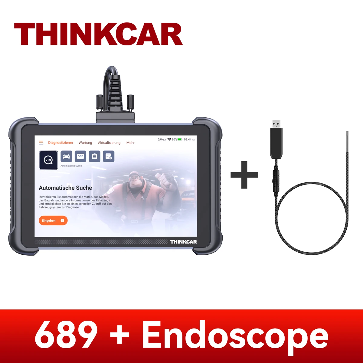 THINKCAR THINKSCAN 689 Autodiagnostische hulpmiddelen CANFD DOIP Bidirectionele ECU-codering 34 Resets Levensvrije Obd2-scannersleutelprogrammering