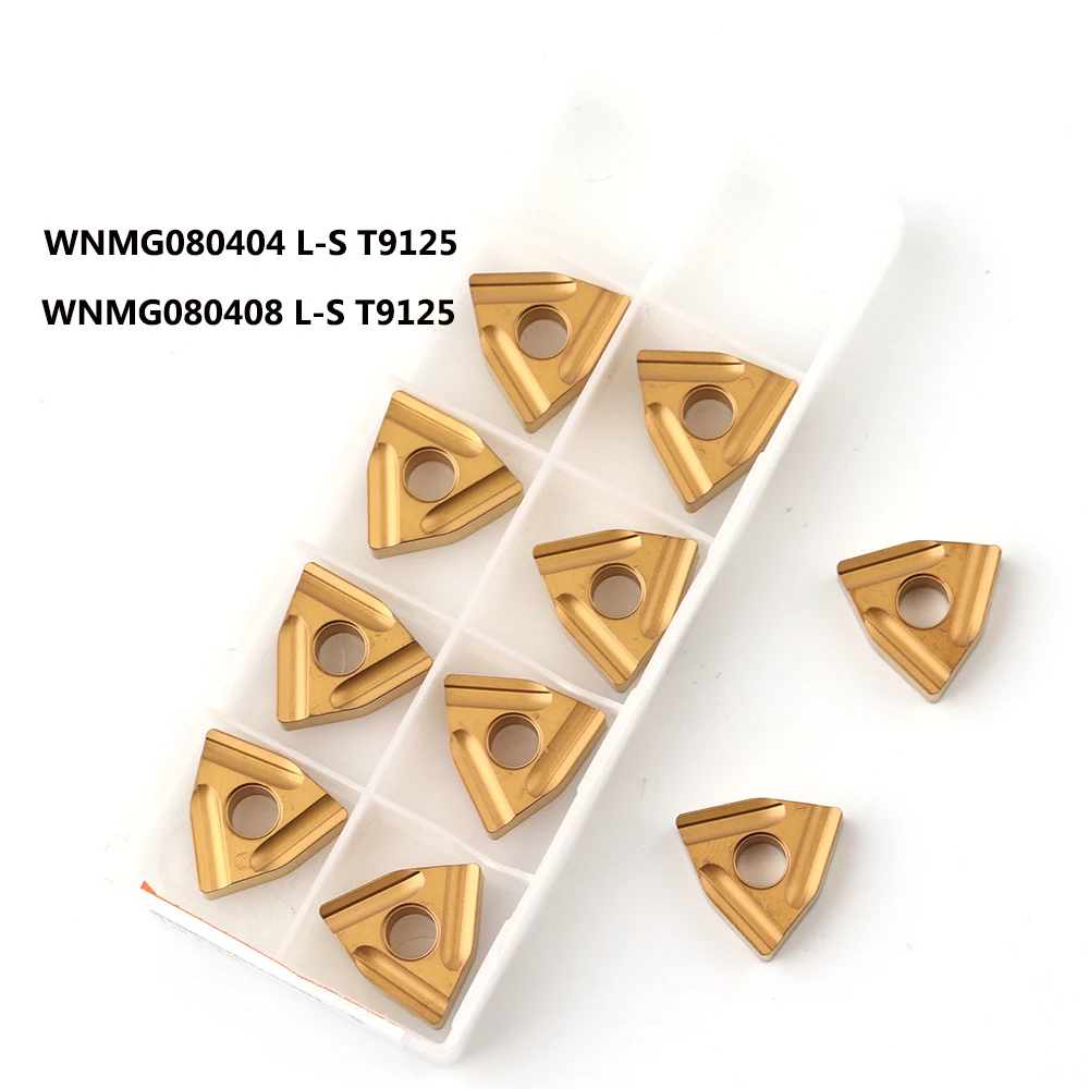 10 قطعة WNMG080408 R-S L-S T9125 عالية الجودة كربيد الخارجي تحول أداة WNMG 080404 آلة خرط تعمل بالتحكم الرقمي بواسطة الحاسوب أداة شحن مجاني