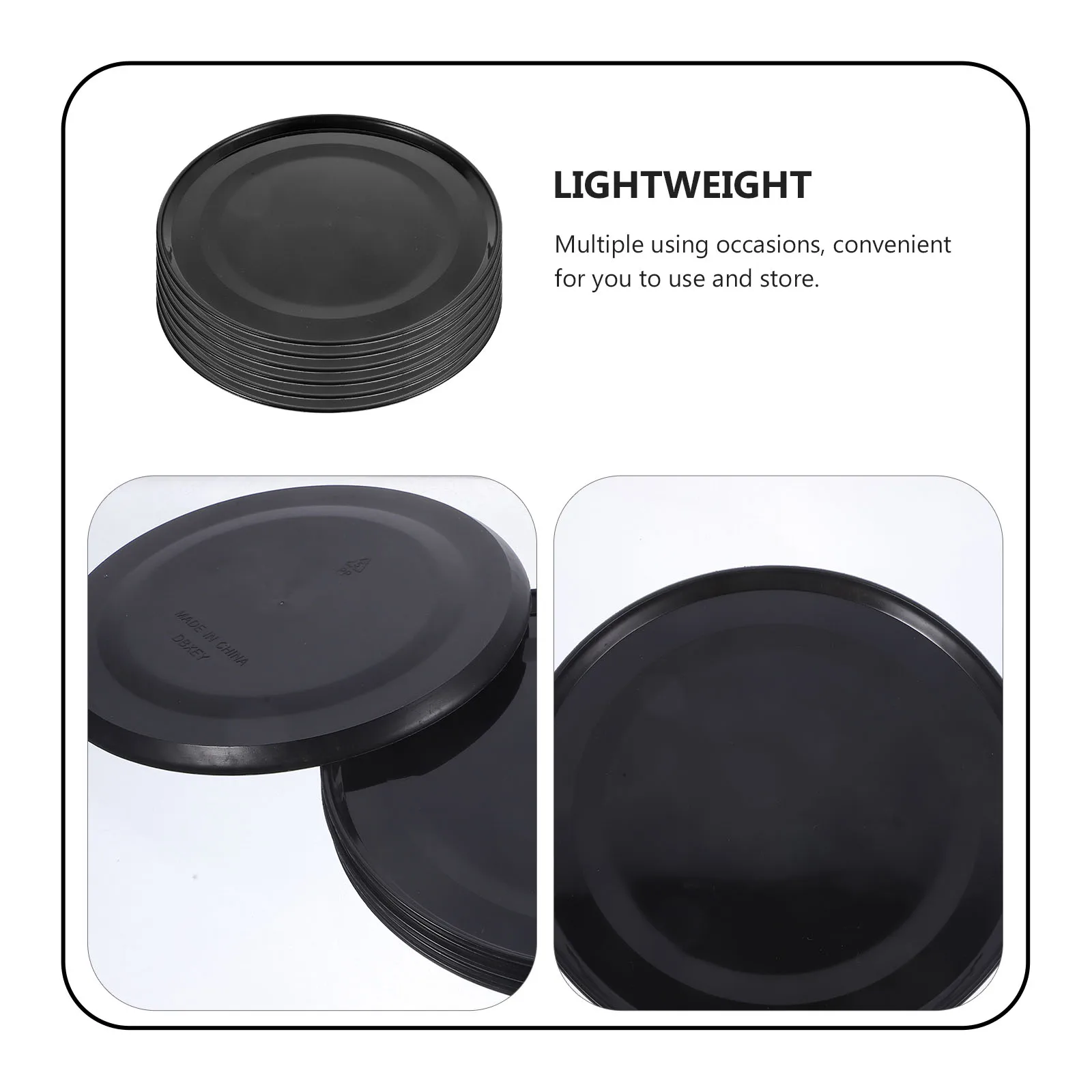 

6 Pcs Black Large Round Plastic Flower Pot Trays Durable Anti Wear Plant Saucers Water Drip Catcher Use