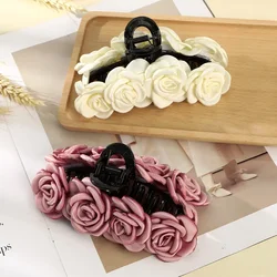 Mode Blume dekorieren Haar Krallen Clips für Frauen elegante schicke Enten schnabel Clip Haarnadel zurück Kopf Haars pangen Rose Haar Zubehör