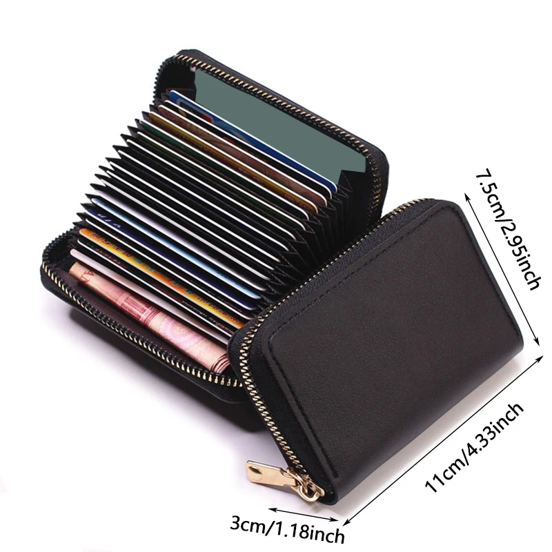 Business Card Holder Wallet Women/ Black/pink/blue/red Bank/ID/ Card Holder 20 Bits Card Wallet Case image 6