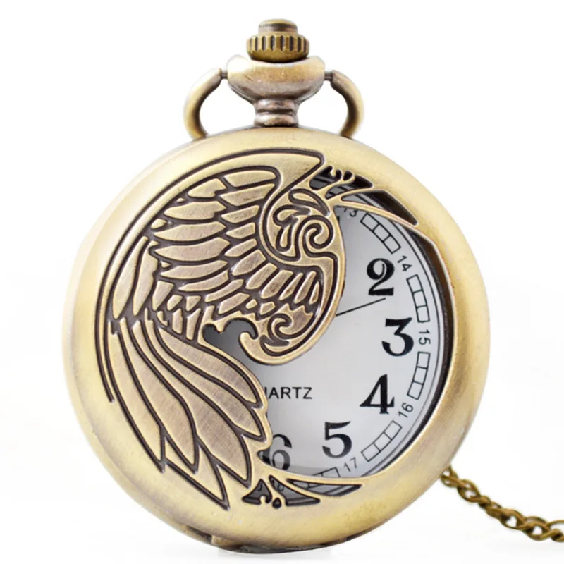 Vintage Fashion Personality Style Hollowed-Out 3D Carved Classic Quartz Necklace Pocket Watch
