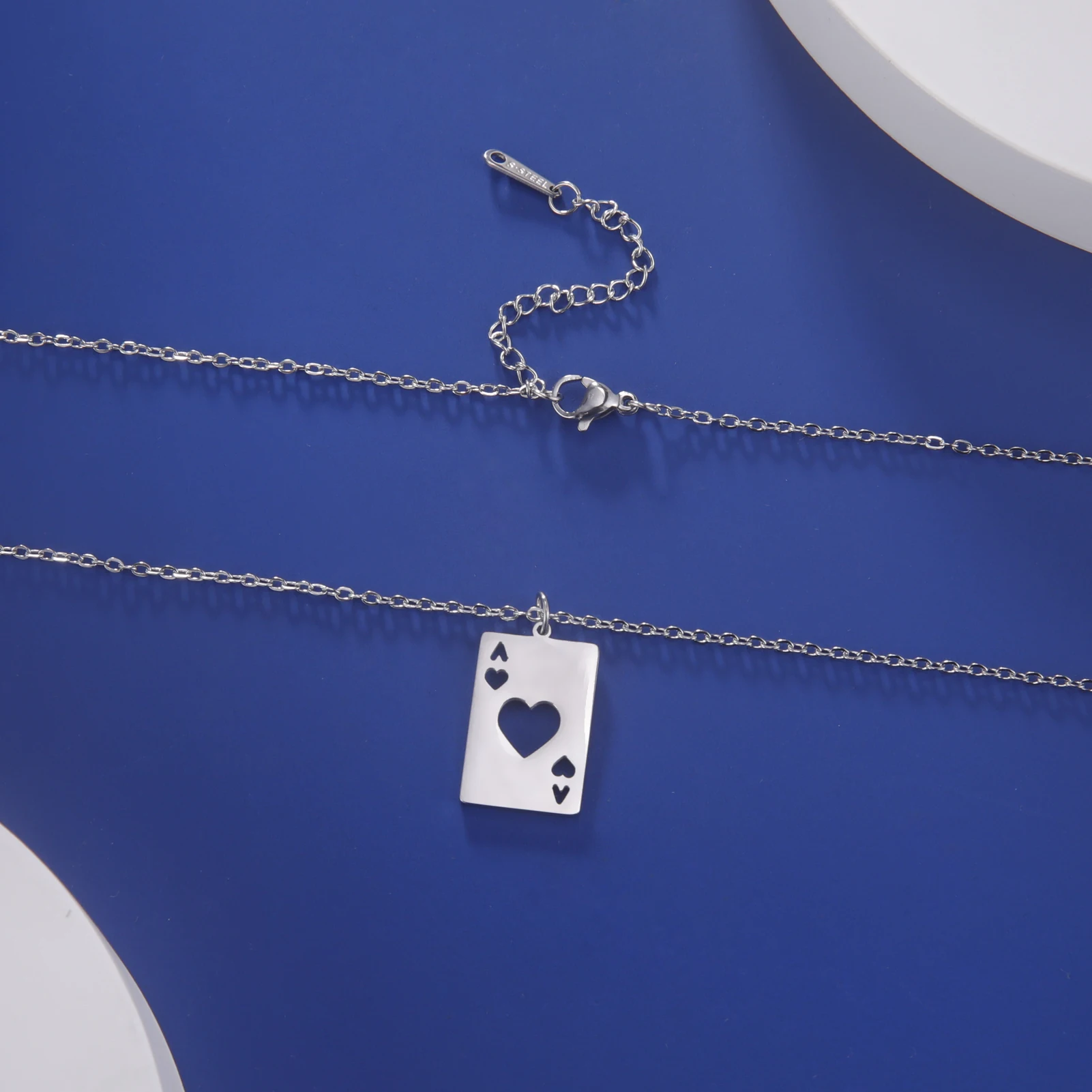 Heards Ace A Necklace Texas Poker Chain Soha Card Game Gift For Woman Men Stainless Steel Gold Color Pendant Metal Jewelry