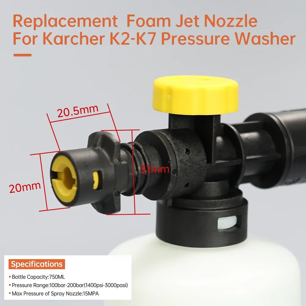 

Пенная пушка для Karcher K2 K3 K4 K5 K6 K7, регулируемая снежная пушка, комплект пенопласта, насадка для мойки высокого давления, пистолет для мойки автомобиля