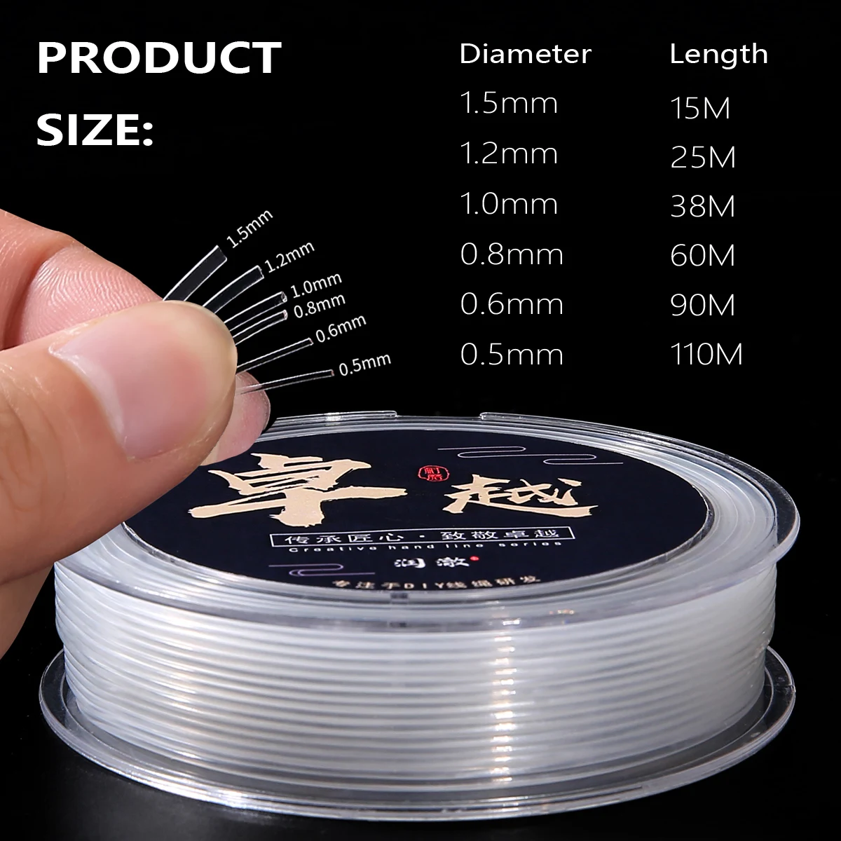 Klarer, starker, elastischer Kristall-Perlenfaden für DIY-Schmuck, Armbänder, Halsketten, Bastelarbeiten, 0,5 0,6 0,8 1,0 1,2 1,5 mm – Detail 4