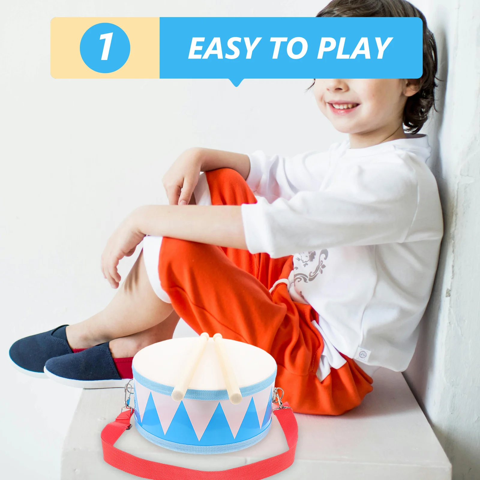 

1 set Double Sided For Kids Toddler Percussion Instrument Musical Snare Drum Set Drumsticks Children Plaything Baby Drum Ages