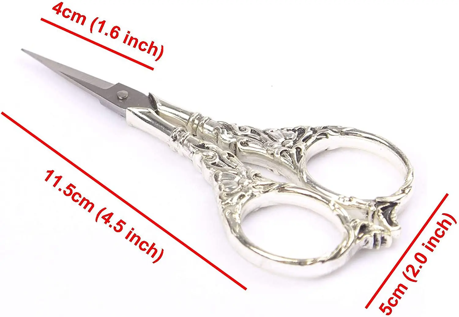 Vintage European Style Scissors Stainless Steel for Cross Stitch Cutting Embroidery Sewing Handcraft Craft Art Work DIY Tool