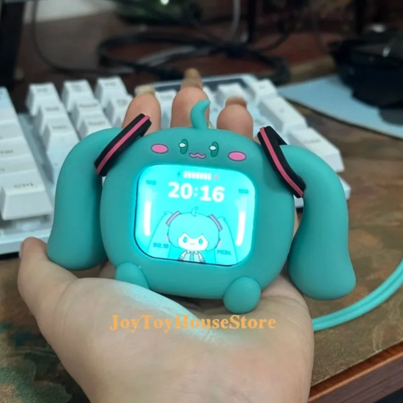 

Genuine Hatsune Miku Touch Screen Interactive Wireless Bluetooth Anime Peripheral Headset Box Cube Face Lcd Children Toy Gift