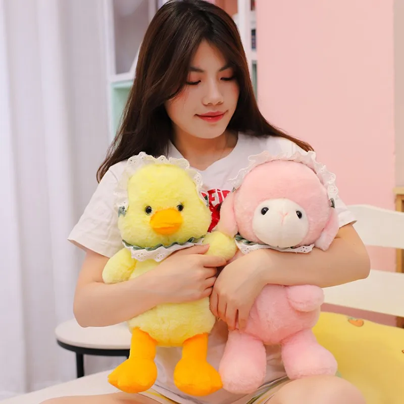 Plush Cartoon Sheep Duck Toys Soft Decor Baby Accompany Home Sofa Birthday Gift Cute Girl Heart Christmas Creative Anime Doll