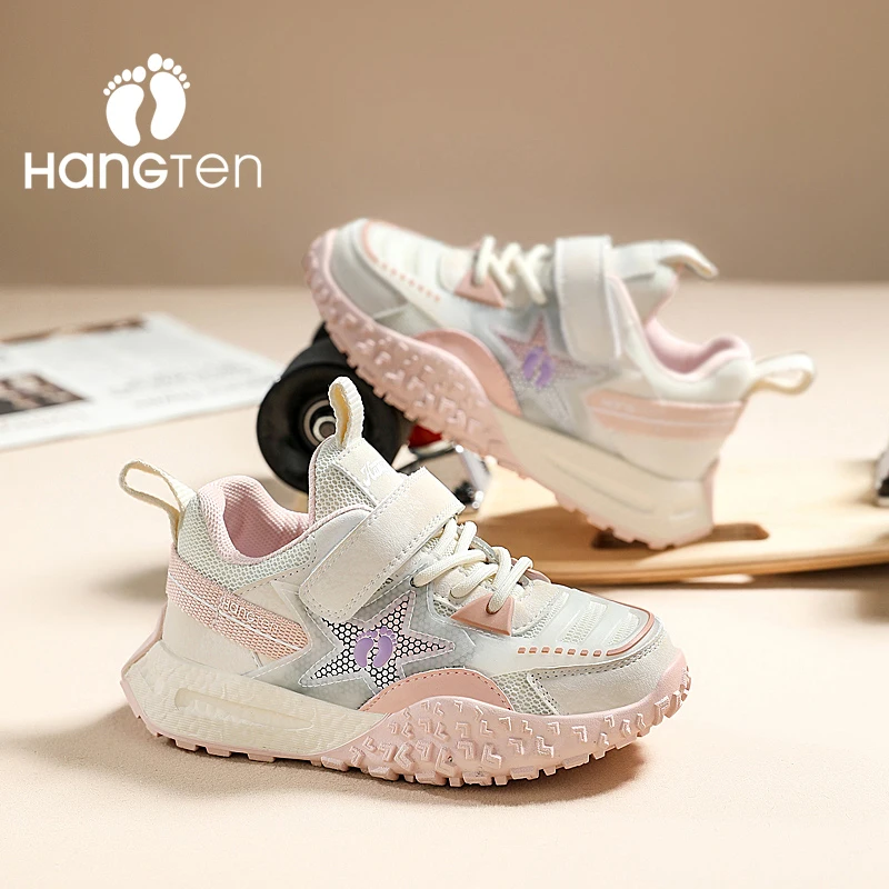 

HanGTen Children's Shoes 2024 New Shoes for Children Anti-Slippery Sneakers Breathable Mesh Surface Casual Running Shoes