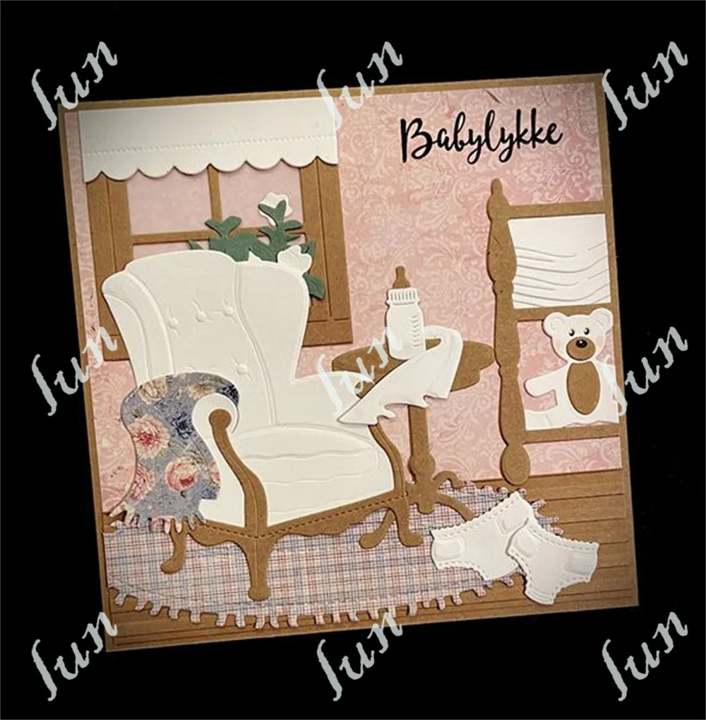 New Year Die Series Set Metal Cutting Dies Decoration Scrapbook DIY Paper Card Album Table Armchair Mould Craft Supplies