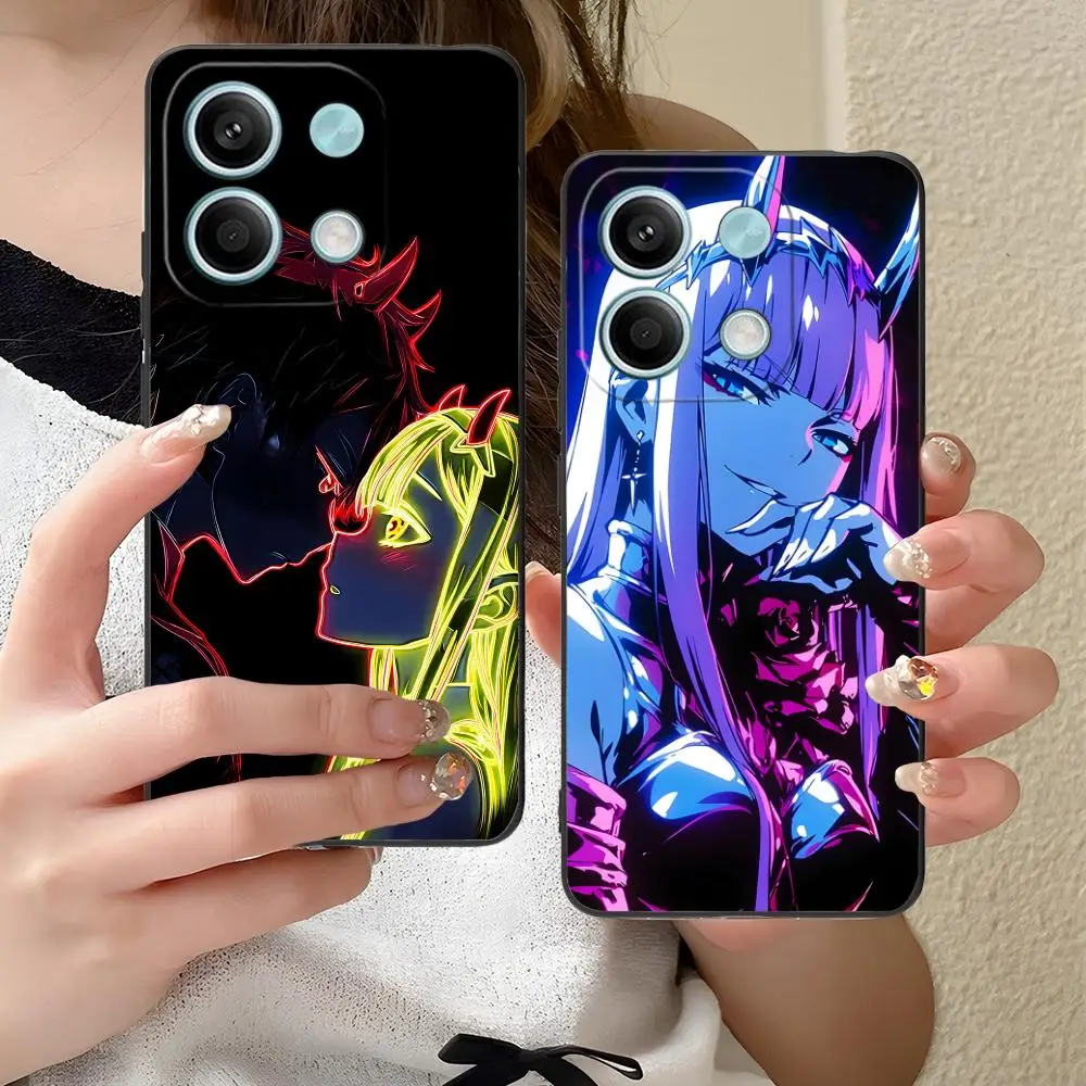 حافظة هاتف محمول Neon Zero Two لهاتف Xiaomi Redmi Note 14 13 12 11 A5 3 2 1 Pro Plus 4G 5G هاتف ذكي واقي بطباعة ملونة #3