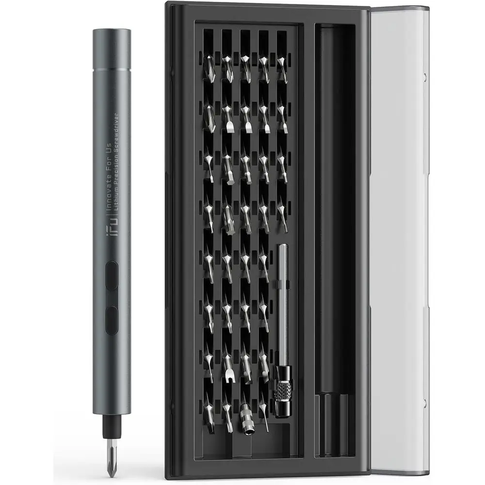 

Mini Electric Screwdriver, 42 in 1 Precision Screwdriver Set – Small Cordower Screwdriver with LED Light & 37 Magnetic Bits, Rep