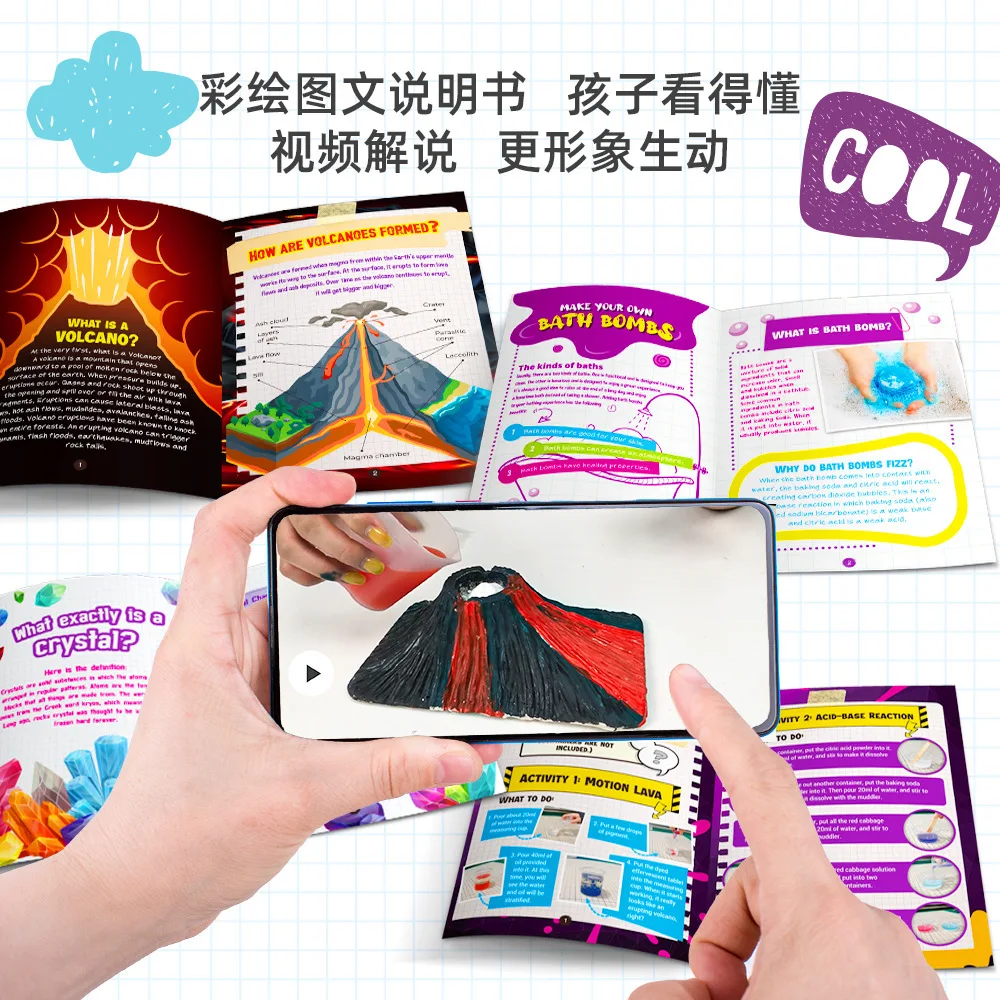 Children's Educational Science Experiment Set Slime Volcanic Eruption Handmade Student Technology Production Materials Toys Game
