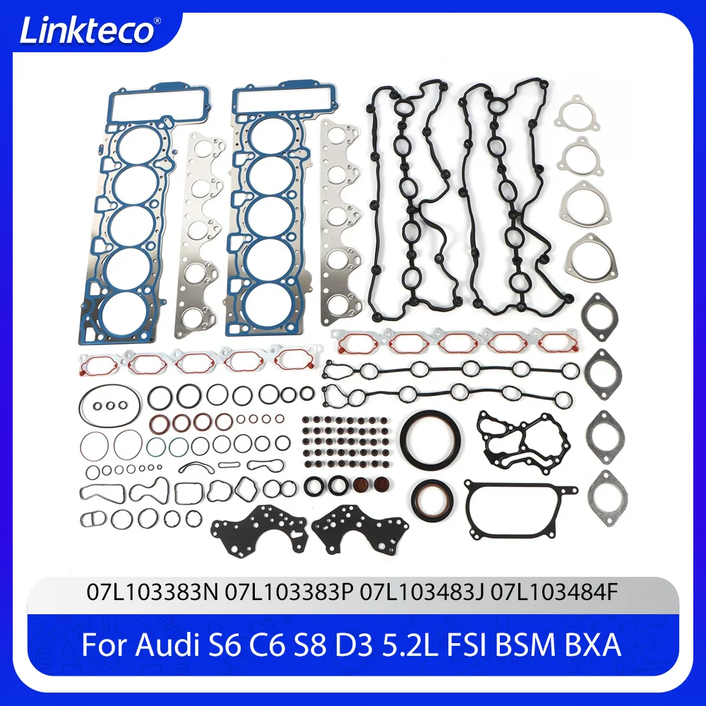 Engine Overhaul Rebuild Gaskets Set Fit 5.2 L FSI BSM BXA For Audi A6 S6 C6 A8 S8 R8 D3 Lamborghini Huracan Gallardo 5.2L 09-22