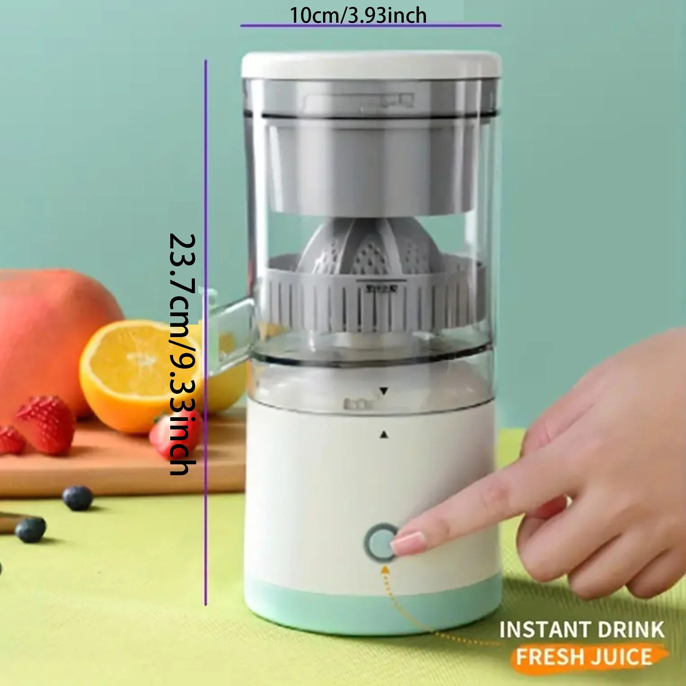 1PC Portable citrus juicer, food-grade ABS cup, plastic body, wireless mini juicer for fresh juice.