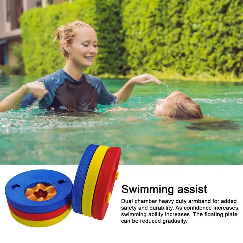 Juego de 6 uds de discos de natación de espuma EVA para niños, bandas para el brazo, mangas flotantes, flotador inflable, ejercicios de natación para bebés, anillos circulares