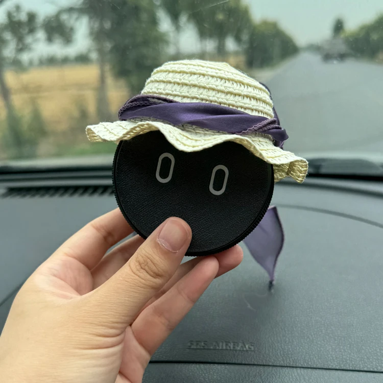 for NIO et5 es6 nomi hat audio car purple big bow straw hat decoration fun cute car handmade interior accessories