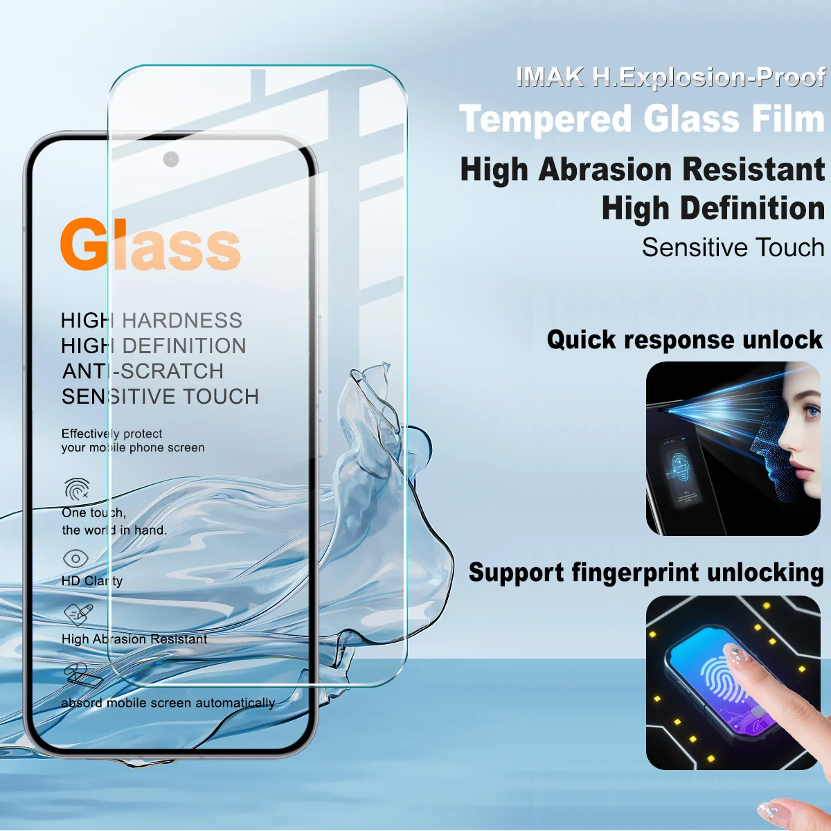Tempered Glass For OnePlus Turbo 6X Pro 5G Support Fingerprint HD Clear Screen Protector Film FM0001