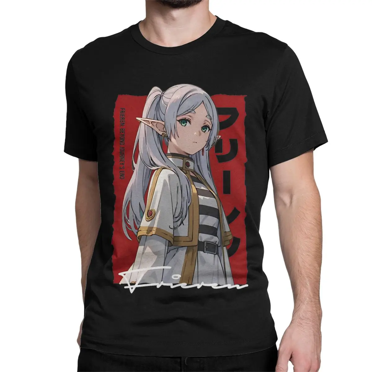 Anime Beyond Journey's End Japanese T Shirt for Men Women Cotton  T-Shirt Round Neck Sousou No Frieren Tees Clothes Plus Size