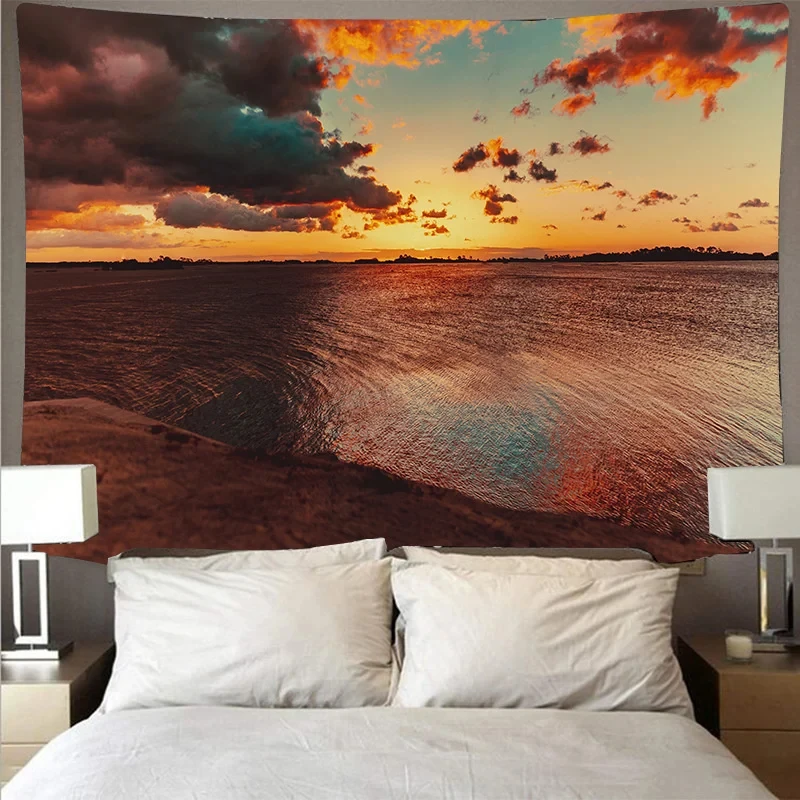 Ocean Wave Tapestry Natural Scenery Tapestry Poster, Seaside Landscape Wall Hanging Tapestries for Bedroom, Dorm, Living Room