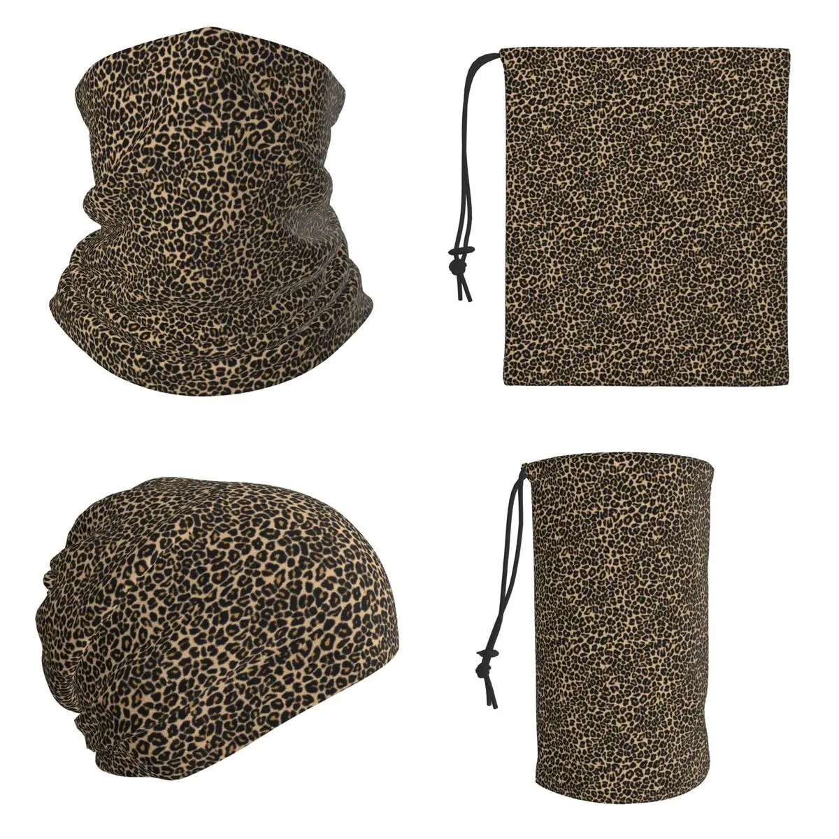 Leopard Print Traditional Colours Bandana Neck Gaiter Printed Wrap Scarf Warm Headwear For Men Women Adult All Season