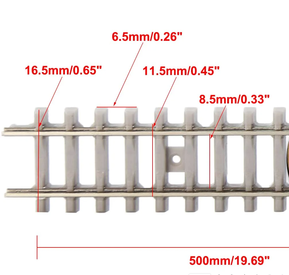 Evemodel 5 Units N Scale Tracks Flexible Rail 50cm with Rail Joiners Nails HP27N for Model Railway