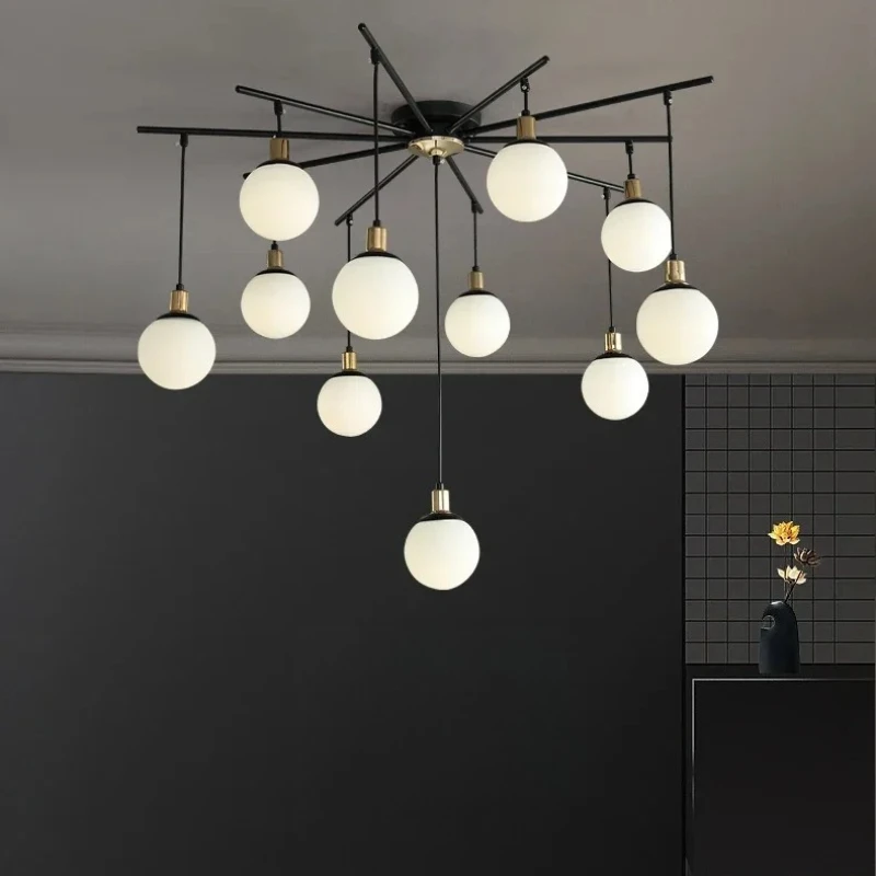 

Postmodern Minimalist LED Magic Bean Hanging Chandelier Nordic Creative Pendant Light Fixture for Living Room Home Decor