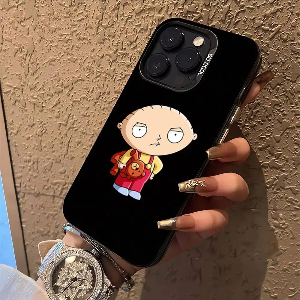 Милый чехол для телефона F-Family G-Guys для iPhone 17,16,15,14,13,12,X,8,Pro,Max,Plus,E,SE4,Air,Mini IMD, матовый черный