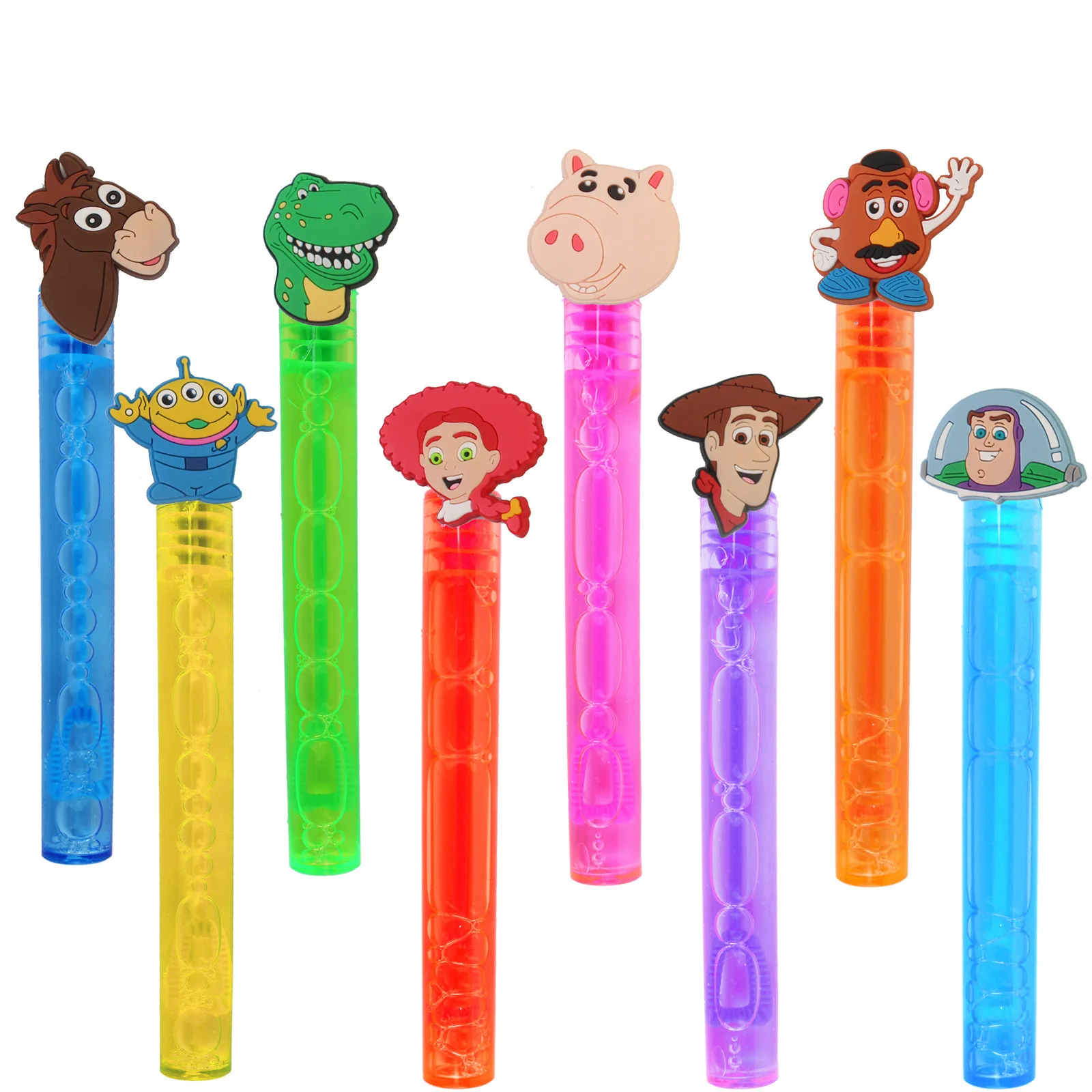Toy Story-palo de burbujas portátil de dibujos animados, palo de burbuja de Anime Chase Bubble Blow Stick, juguetes de fiesta al aire libre para niños, regalos
