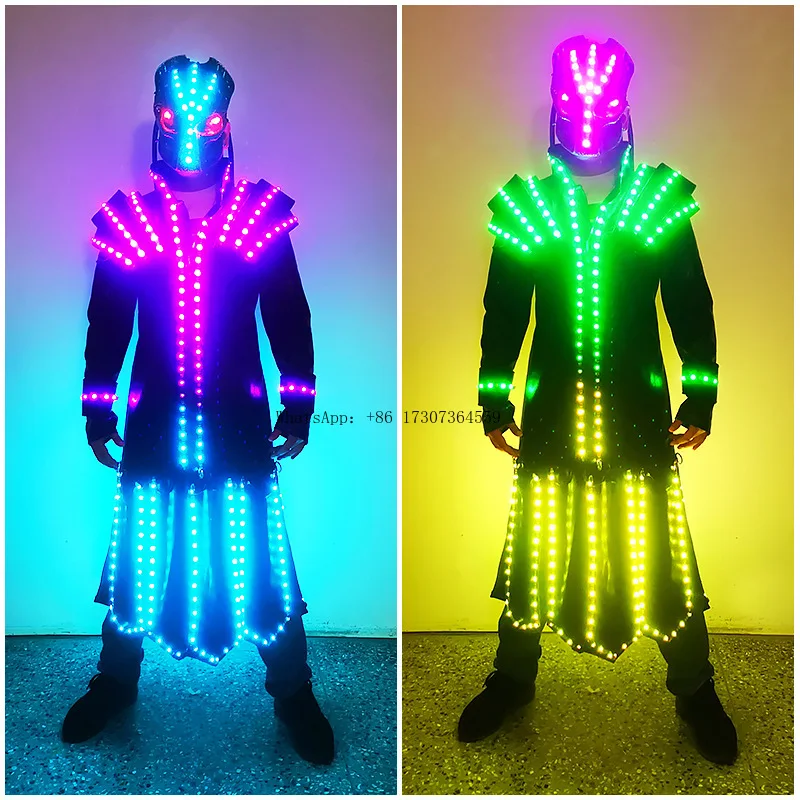 

Bar luminous clothes creative helmet dancing atmosphere props nightclub KTV wine clothes LED stage performance clothes