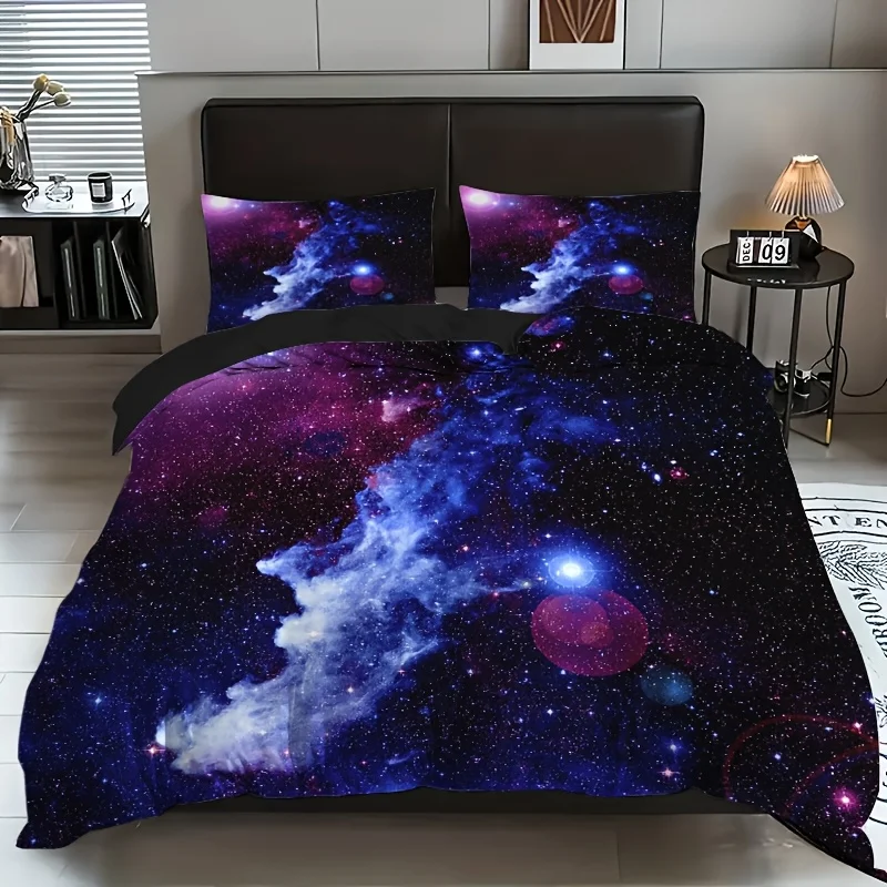 2pcs/3pcs Duvet Cover Set (Includes 1 Duvet Cover And 1 Or 2 Pillowcases, Excluding The Core), Featuring a 3D Elegant Design