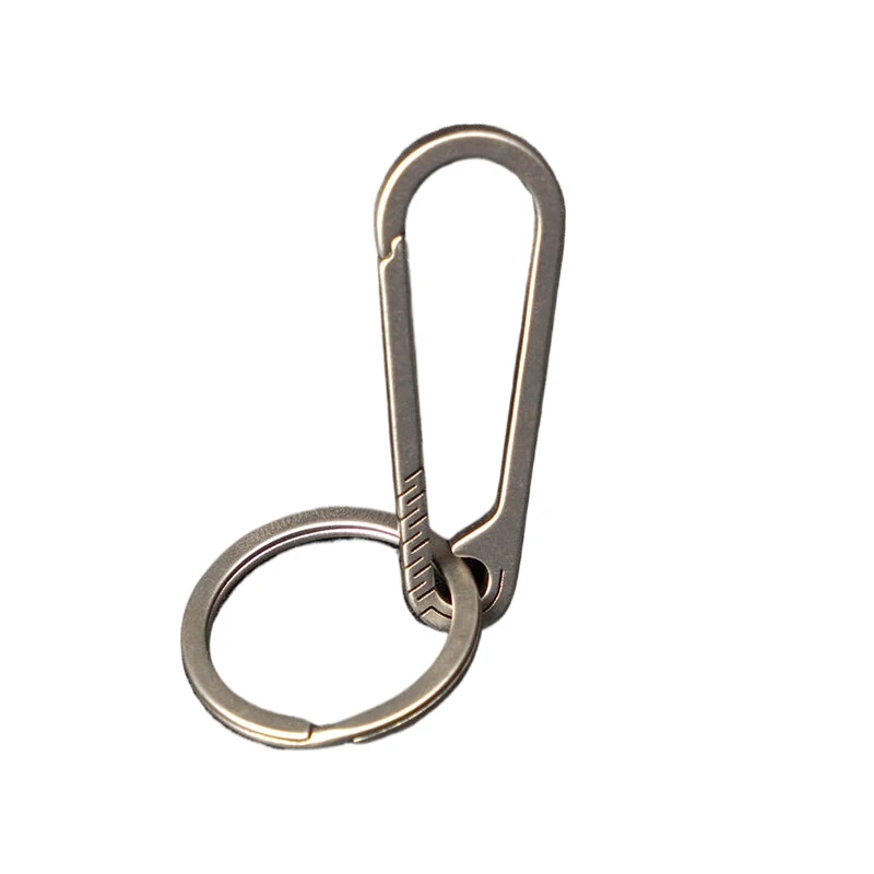 1PCS Titanium Alloy Keychain Tiranium Buckle Key Ring Titanium Buckles EDC Outdoor Tool Car Accessories