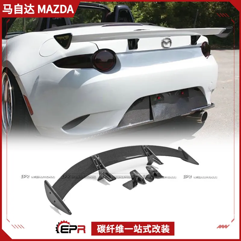 

Подходит для Mazda MX5 ND, спойлер GV из углеродного волокна, фиксированное ветровое крыло, модифицированное GT, обратный звук заднего крыла